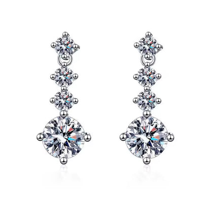 925 Sterling Silver 3.2ct Moissanite Drop Earrings