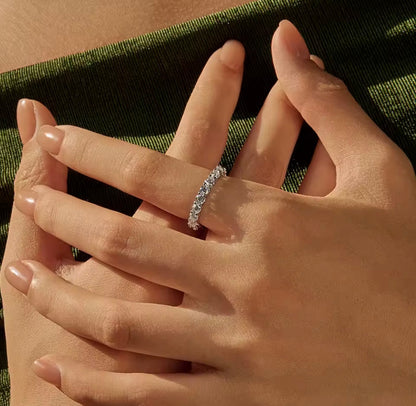 Luxury 2CT Moissanite Full Eternity Band – D Color VVS1 – 925 Sterling Silver