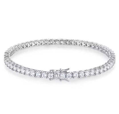 S925 Sterling Silver Moissanite Tennis Bracelet – 2–6mm