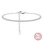 925 Sterling Silver Cubic Zirconia Tennis Anklet